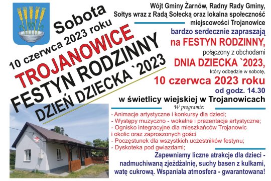 Trojanowice festyn 2023, plakat