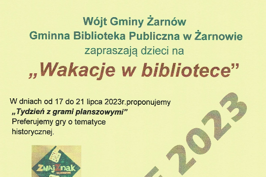 Wakacje w bibliotece 2023