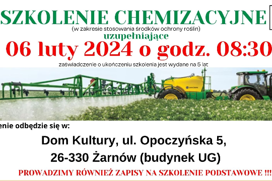 Szkolenie chemizacyjne, ogłoszenie