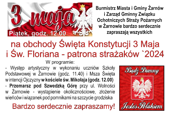 Plakat Uroczystość 3 Maja