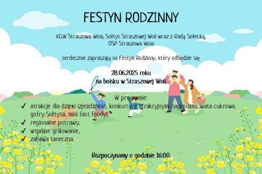 Plakat festynu w Straszowej Woli