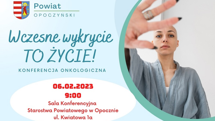 Plakat promujący wydarzenie "Wczesne wykrycie to życie"