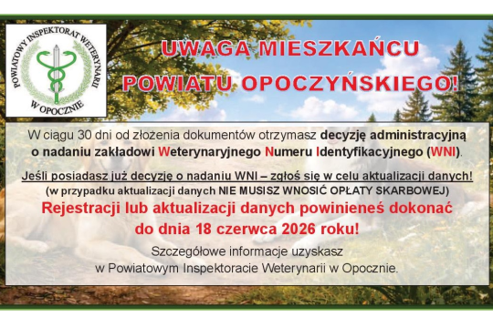 Plakat o obowiązku rejestracji