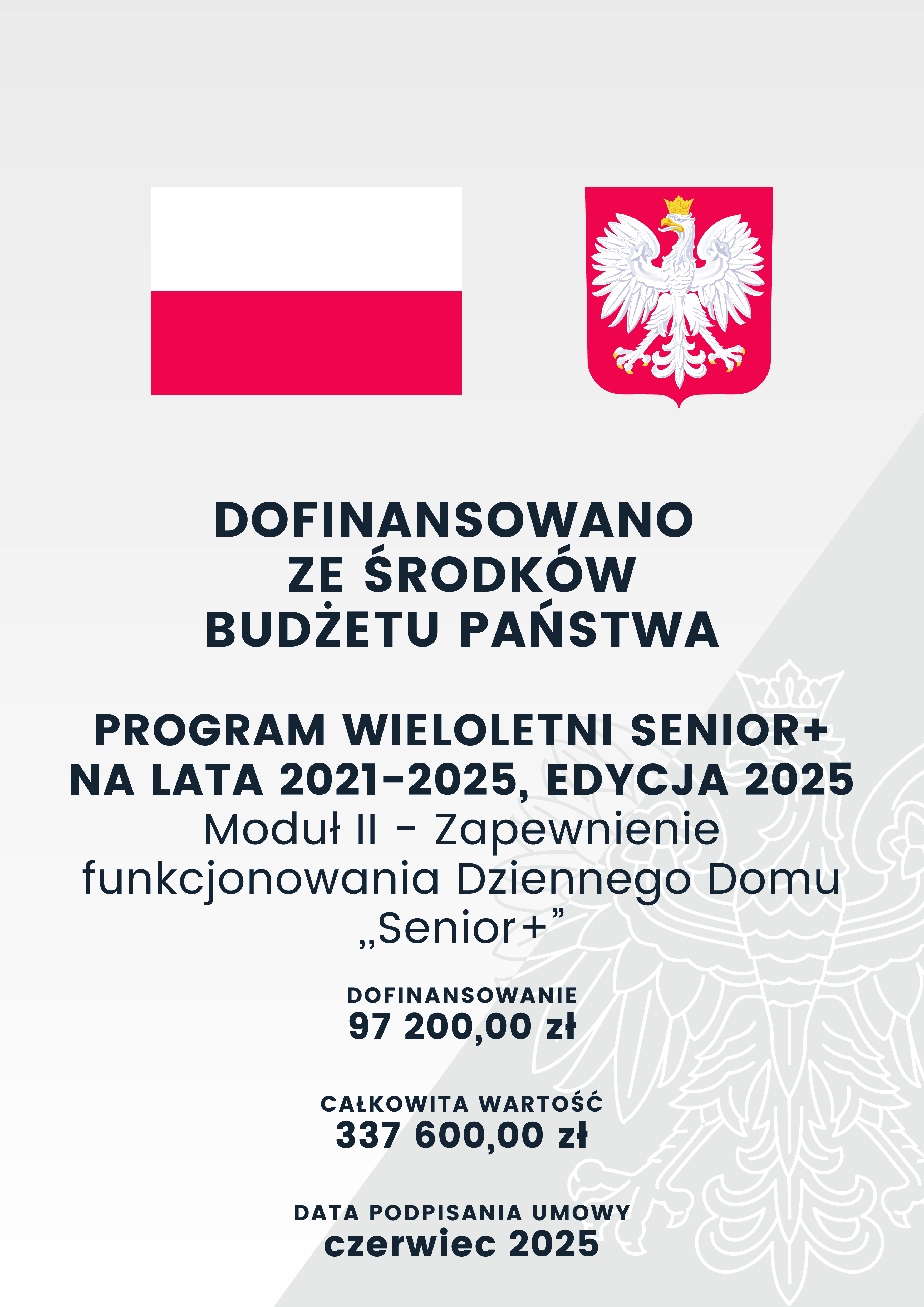 Dofinansowanie ze środków Budżetu Państwa - Senior+, Edycja 2025