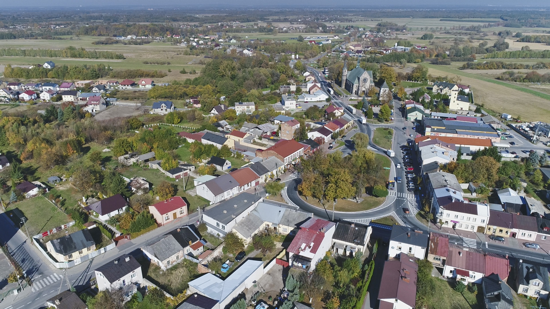 Panorama Żarnowa z lotu ptaka