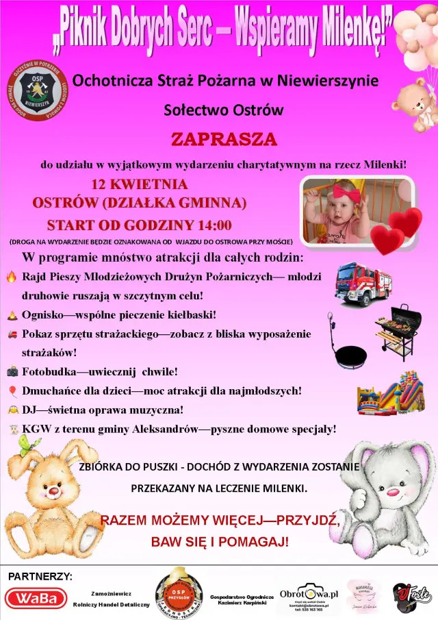 Piknik Dobrych Serc - Wspieramy Milenkę! - plakat