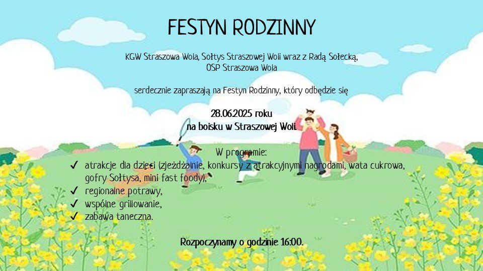 Plakat festynu w Straszowej Woli