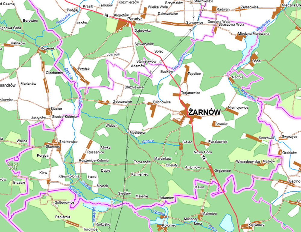 Mapa Gminy Żarnów
