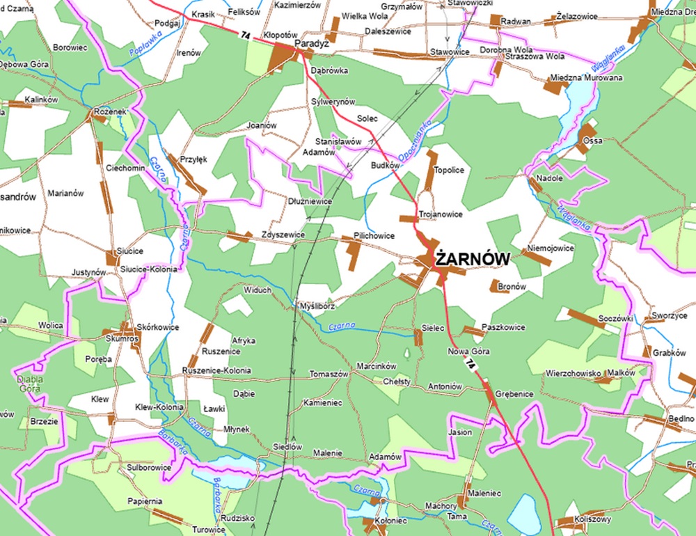 Mapa Gminy Żarnów