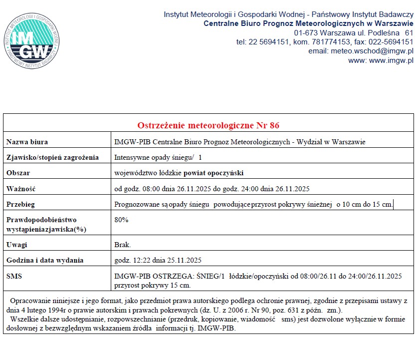 Ostrzeżenie meteorologiczne