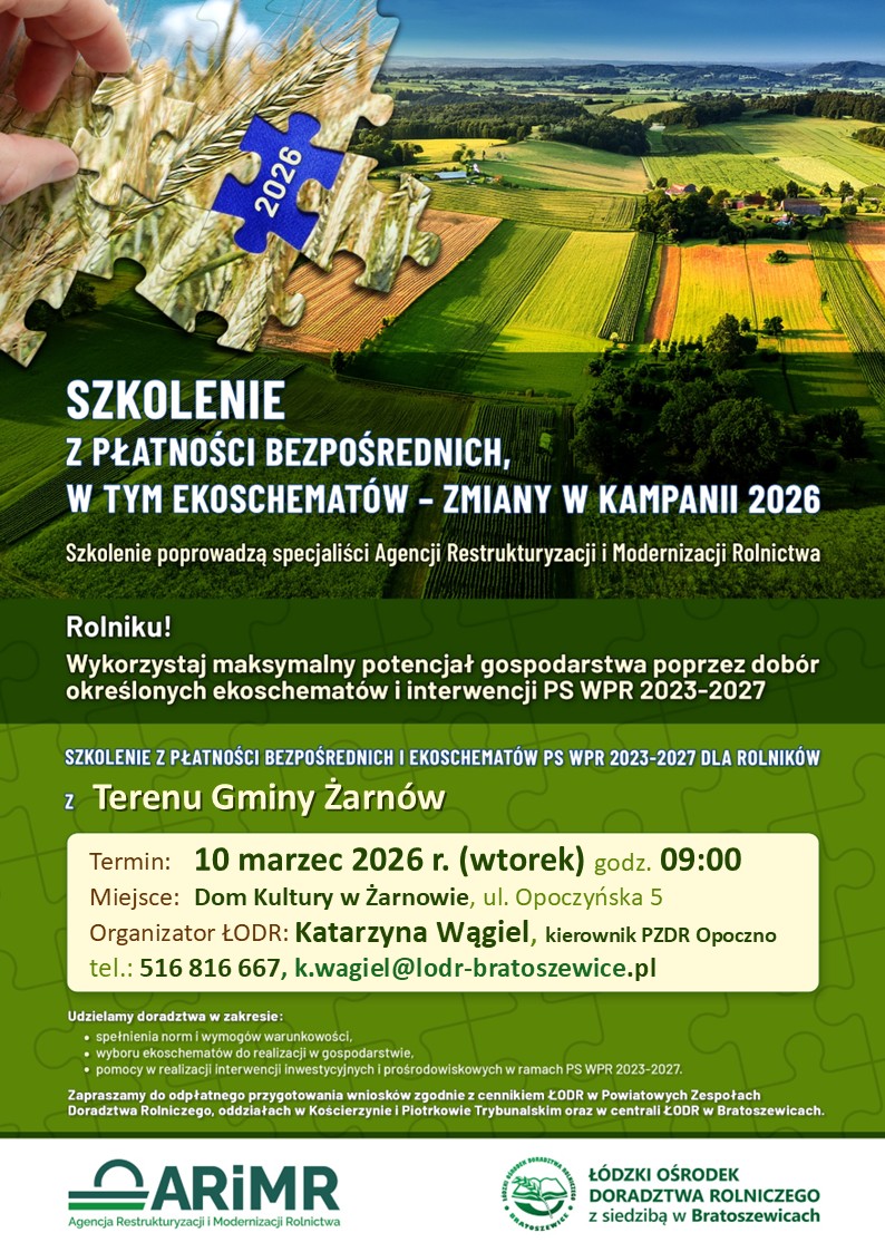 Plakat dopłaty 2026 żarnów